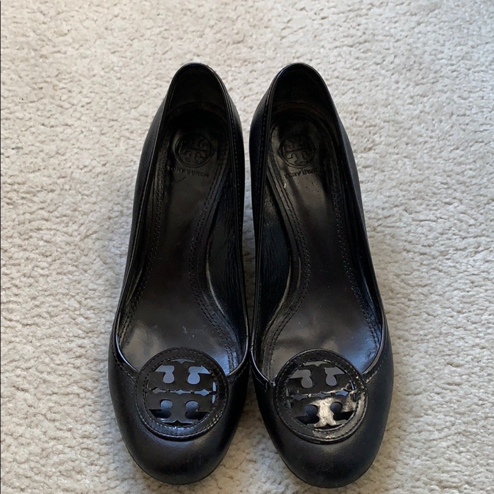 Tory Burch Sally Black Closed Toe Wedges size 8M